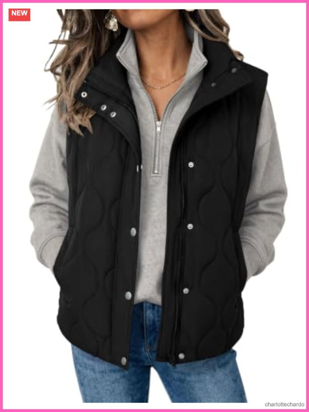 Women's Quilted Puffer Vest Zip Up Sleeveless Winter Outerwear Coat